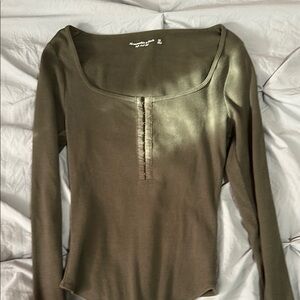 Olive Green Long Sleeve Top